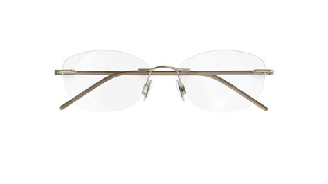 Clear temple tips with white caps. . Specsavers rimless glasses